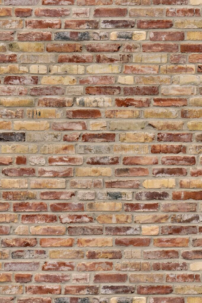 Wall with different bricks - close up